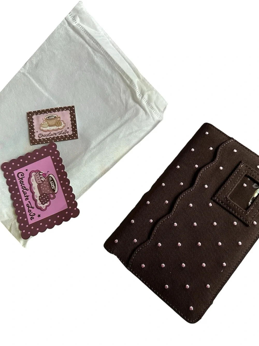 Chocolate-Love Brown Polka Dot Card Holder by Chocolate-Love